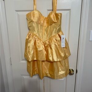 Yellow Strappy Mini Dress